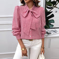 Top Women's Contrast Color Long Sleeves Shirt