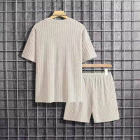 Men's Casual Short-sleeved Shorts Knitting Suit