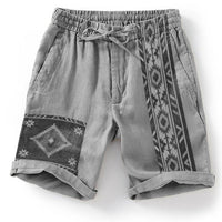 Men's Lace Up Loose Digital Printing Casual Shorts