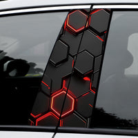 2pcs Plaid Pattern Car Stickers Waterproof Scratch-Resistant Durable PVC Decals For Car Door B Racks Suitable For All Models