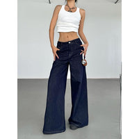 Fashion American Retro Wide Leg Jeans For Women