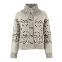 Amoi European And American Style Women's Lazy High-grade Jacquard Knitted Cardigan