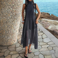 Women's Casual Holiday Polka-Dot Halter Dress