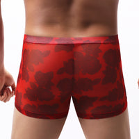 Men's Underwear Mesh Boxer Rose Printed Boxers