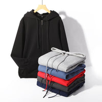 420g European And American Plus Size Zipper Hooded Sweater Men