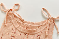 Hollowed-out Knit Suspenders Set Jacquard Bind