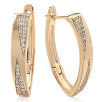 Women's Fashion Zircon V-Shape Cross Earrings