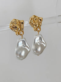Silver Needle Irregular Shaped Bright Ear Studs