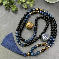 8mm Natural Stone 108 Mala Bead Necklace