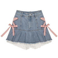 Women's Fashion Lace-up Denim Skirt