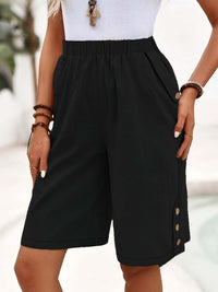 Cotton Linen Shorts Fifth Pants Women's Solid Color Casual Straight Pants
