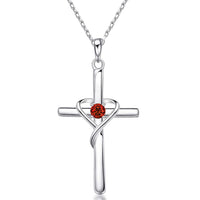S925 Silver Diamond-studded Cross Necklace