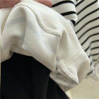 Loose Polo Collar Panel Long Sleeve Pullover