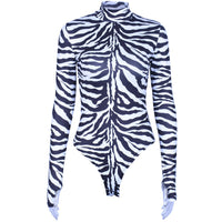 Printed Tight Turtleneck Base Jumpsuit