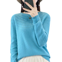 Seamless Front Line Ready-made Garments Curling Collar Hollow Sweater