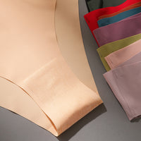 Ice Silk Seamless Women's Fashion V-cut Briefs Solid Color Breathable Fabric