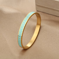18K Vacuum-Plated Vintage Personalized Oil-Drip Titanium Steel Bracelet For Women