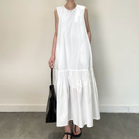 Back-vented Ruched 3D-effect Dress Relaxed-fit Slip Dress