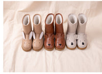 Cartoon Animals Children snow boots Genuine Leather rabbit