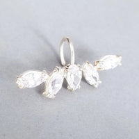Fake Ring No Hole Shiny Zircon Flower Lip Jewelry