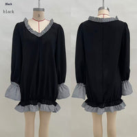 FallWinter Cropped Ruffled Dress That Flatters