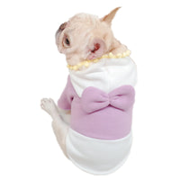 Autumn And Winter Fat Dog Purple Fleece Bow Sweater