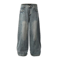 American Retro Washed Distressed Machete Design Jeans