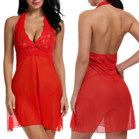 Lace Hook Flower Suspender Mid Length Skin Friendly  Nightdress