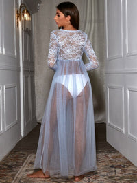 Lace Mesh Perspective Temptation Long Dress Ladies Nightdress