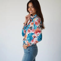 Long-sleeve Loose-fit Elegant Blouse For Middle-aged Women