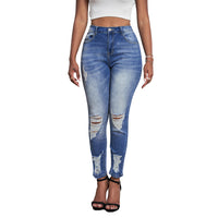 New Gradient Ripped High-Waist Women's Cropped Jeans