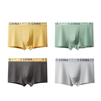 Men's Ice Silk Breathable Sport Letters Printed Underwear