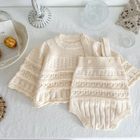 Vintage-inspired Knitted Romper Bodysuit