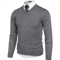 V-neck Knitted Sweater For Men Casual Warm And Perfect As A Base Layer