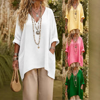 New Casual V Neck Long Sleeve Womens Top