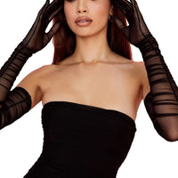 Sexy Transparent Mesh Gauze Extra Long Gloves