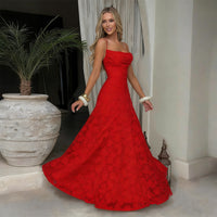 Spice Girl Wind Wine Red Dress With Suspenders