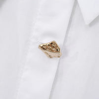 Women's Fashion Polo Collar Gold Breasted