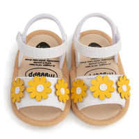 Girls' Summer Sunflower Soft Bottom Toddler Shoes Hair Band Two-piece Set