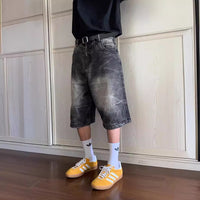 Loose Casual Straight-leg Washed Do The Old Cowboy Shorts Men