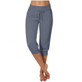 Women's Knitted Cropped Casual Slim-Fit Trousers
