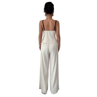 Elegant Strap Vest And Wide-Leg Pants Two-Piece Set
