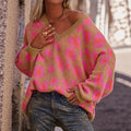 Winter Women's New Loose Sweater V-neck