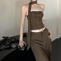 Loose-fit Wide-leg Casual Pants Two-piece Set