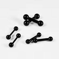 Large Size Internal Teeth Straight Rod Stainless Steel Earrings Body Ring