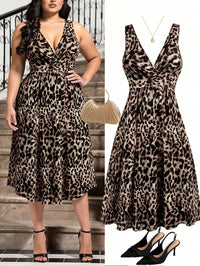 Womens Elegant Bohemian-Style Printed Dress