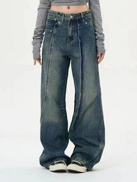 Washed Worn Jeans Women's High Waist Special-interest Design