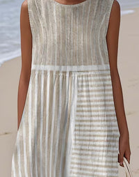 Women'S Casual Printed Round-Neck Sleeveless Dress