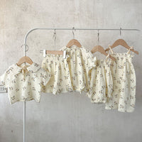 Summer Cotton Floral Sling Romper  Short Sleeve Top