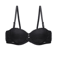 Women's Solid Color Lace Thin Half Cup Bra Push Up Shaping